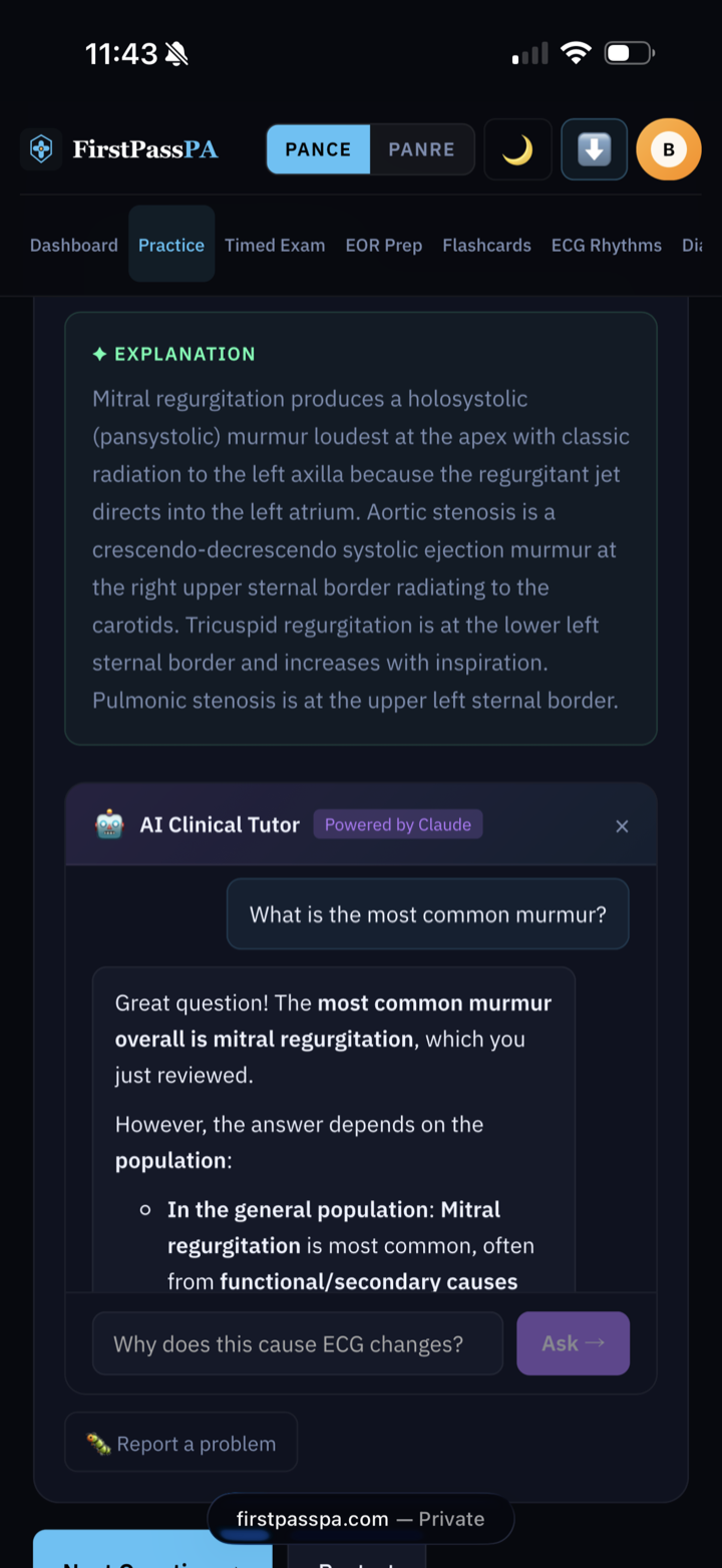 The AI tutor on a phone