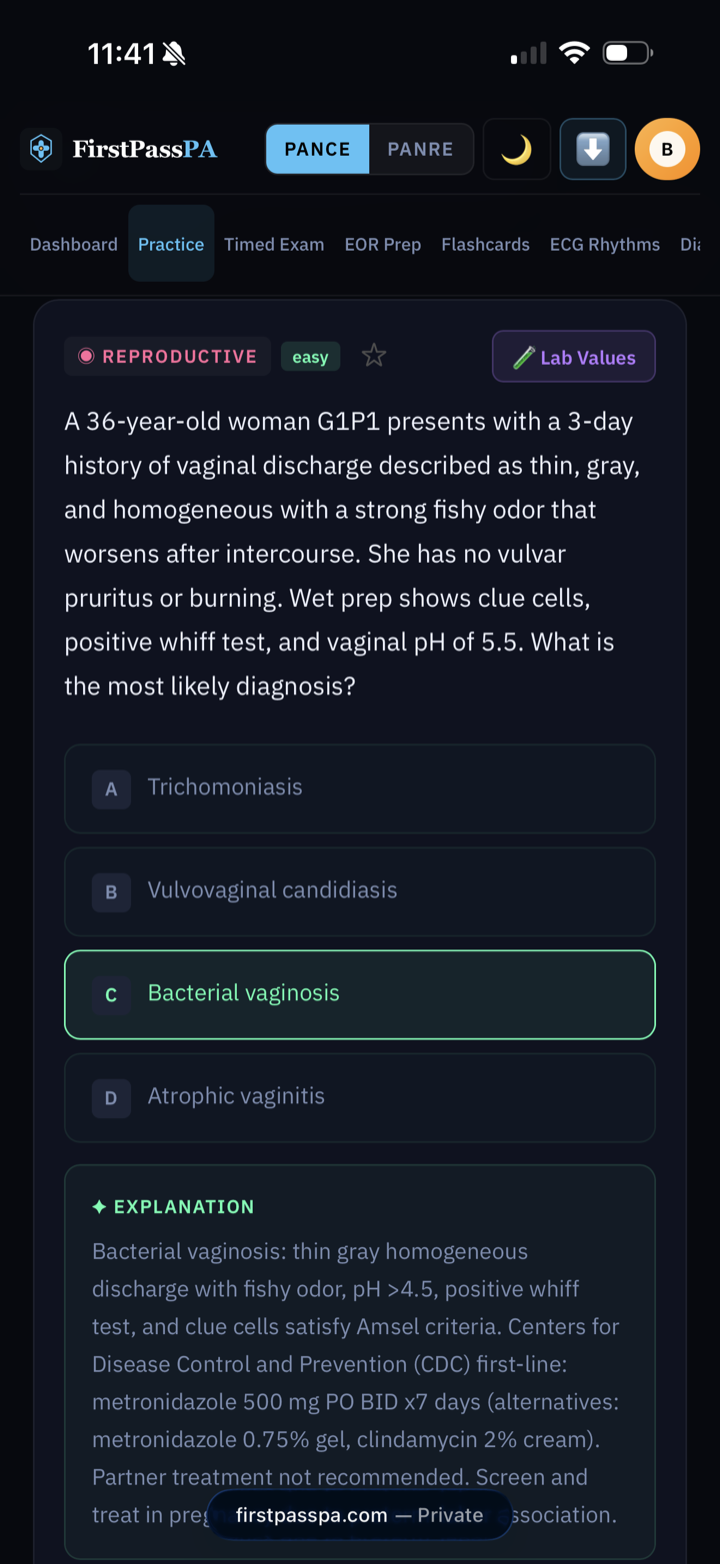A practice question on a phone